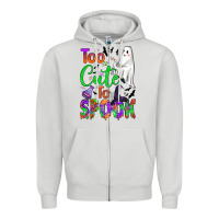 Dove Grey too cute to spook Zipper Hoodie - BundleAndBundleShop