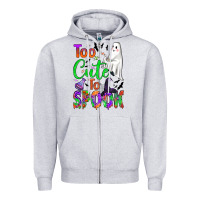 Heather Grey too cute to spook Zipper Hoodie - BundleAndBundleShop