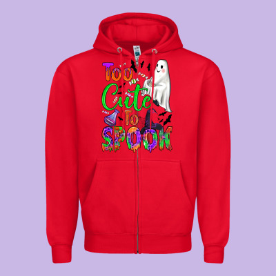 Too Cute To Spook Zipper Hoodie Designed By Bundleandbundleshop