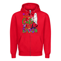 Red too cute to spook Zipper Hoodie - BundleAndBundleShop