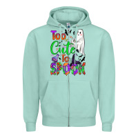Seafoam too cute to spook Zipper Hoodie - BundleAndBundleShop