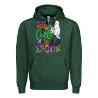 Sports Green too cute to spook Zipper Hoodie - BundleAndBundleShop