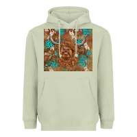Matcha highland cow turquoise gemstones western patterns Heavyweight Hoodie - BarkalooDesign