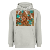 Moon Dust highland cow turquoise gemstones western patterns Heavyweight Hoodie - BarkalooDesign