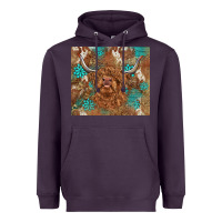 Plum highland cow turquoise gemstones western patterns Heavyweight Hoodie - BarkalooDesign