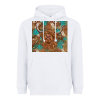 White highland cow turquoise gemstones western patterns Heavyweight Hoodie - BarkalooDesign