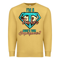Antique Gold i'm a teacher what's your superpower cowhide Premium Sweatshirt - Jasminsmagicworld