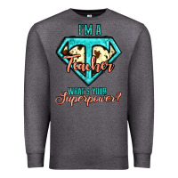 Charcoal Heather i'm a teacher what's your superpower cowhide Premium Sweatshirt - Jasminsmagicworld