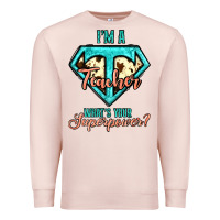 Pale Pink i'm a teacher what's your superpower cowhide Premium Sweatshirt - Jasminsmagicworld