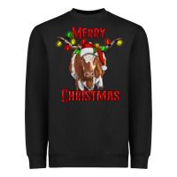 Black Merry Christmas Longhorn Cow Heavyweight Sweatshirt - RanaPortraitStore