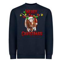 Navy Merry Christmas Longhorn Cow Heavyweight Sweatshirt - RanaPortraitStore