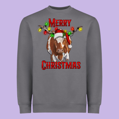 Heavyweight Sweatshirt Merry Christmas Longhorn Cow