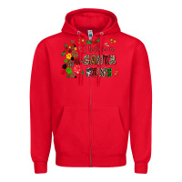 Red i believe in santa paws Zipper Hoodie - AdoDesignShop