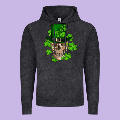 St. Patricks Day Skull Vintage Hoodie Designed By Ranaportraitstore