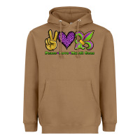 Toasted Coconut peace love mardi gras Heavyweight Hoodie - Jasminsmagicworld