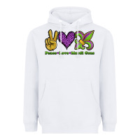 White peace love mardi gras Heavyweight Hoodie - Jasminsmagicworld