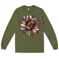 Army Green american football sunflower Long Sleeve Tee - HRA Design Shop