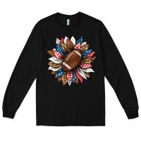 Black american football sunflower Long Sleeve Tee - HRA Design Shop