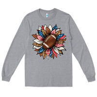 Heather Grey american football sunflower Long Sleeve Tee - HRA Design Shop