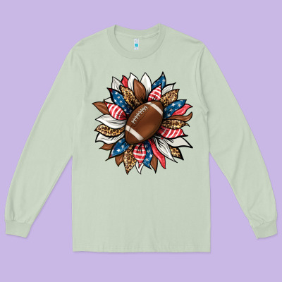 American Football Sunflower Long Sleeve Tee Designed By Hra Design Shop