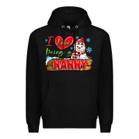 Black i love being a nanny Premium Hoodie - MaliasSmallBusiness
