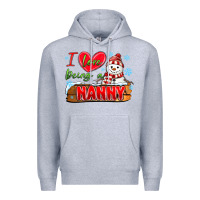 Heather Grey i love being a nanny Premium Hoodie - MaliasSmallBusiness