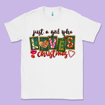 Just A Girl Who Loves Christmas Classic Tee Designed By Fadigitalartstudio