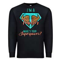 Black i'm a teacher what's your superpower leopard Premium Sweatshirt - Jasminsmagicworld