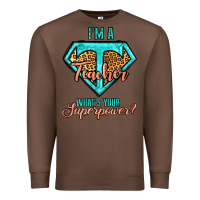 Chestnut i'm a teacher what's your superpower leopard Premium Sweatshirt - Jasminsmagicworld