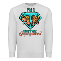 Dove Grey i'm a teacher what's your superpower leopard Premium Sweatshirt - Jasminsmagicworld