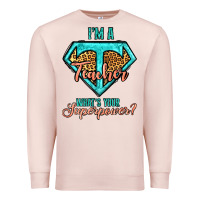 Pale Pink i'm a teacher what's your superpower leopard Premium Sweatshirt - Jasminsmagicworld