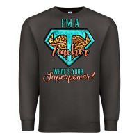 Smoke i'm a teacher what's your superpower leopard Premium Sweatshirt - Jasminsmagicworld