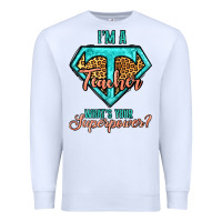 White i'm a teacher what's your superpower leopard Premium Sweatshirt - Jasminsmagicworld