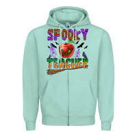 Seafoam spooky teacher Zipper Hoodie - BundleAndBundleShop