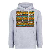 Heather Grey sunflowers leopard cowhide turquoise Heavyweight Hoodie - BarkalooDesign