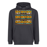 Smoke sunflowers leopard cowhide turquoise Heavyweight Hoodie - BarkalooDesign