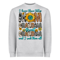Heather Grey i have three tittles mom grandma great grandma Heavyweight Sweatshirt - Zillion Design Studio