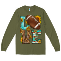 Army Green western love american football Long Sleeve Tee - HRA Design Shop