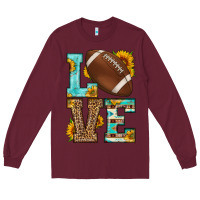 Burgundy western love american football Long Sleeve Tee - HRA Design Shop
