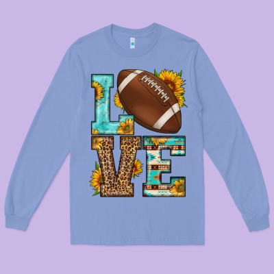 Western Love American Football Long Sleeve Tee Designed By Hra Design Shop