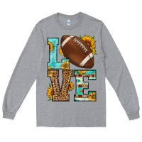 Heather Grey western love american football Long Sleeve Tee - HRA Design Shop
