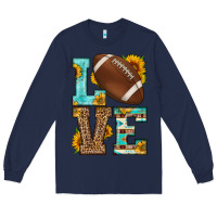 Navy western love american football Long Sleeve Tee - HRA Design Shop