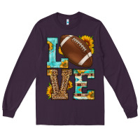 Plum western love american football Long Sleeve Tee - HRA Design Shop