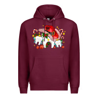 Burgundy dental Christmas teeth and candies Premium Hoodie - AdoDesignShop
