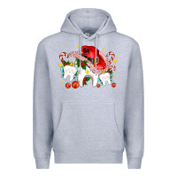 Heather Grey dental Christmas teeth and candies Premium Hoodie - AdoDesignShop