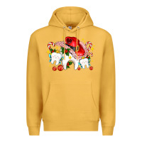Mustard dental Christmas teeth and candies Premium Hoodie - AdoDesignShop
