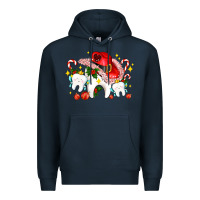 Navy dental Christmas teeth and candies Premium Hoodie - AdoDesignShop