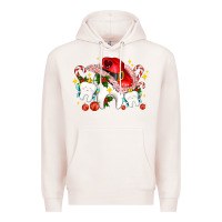 Pale Pink dental Christmas teeth and candies Premium Hoodie - AdoDesignShop