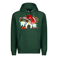 Sports Green dental Christmas teeth and candies Premium Hoodie - AdoDesignShop