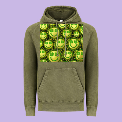 St. Patricks Day Lucky Face Vintage Hoodie Designed By Ranaportraitstore